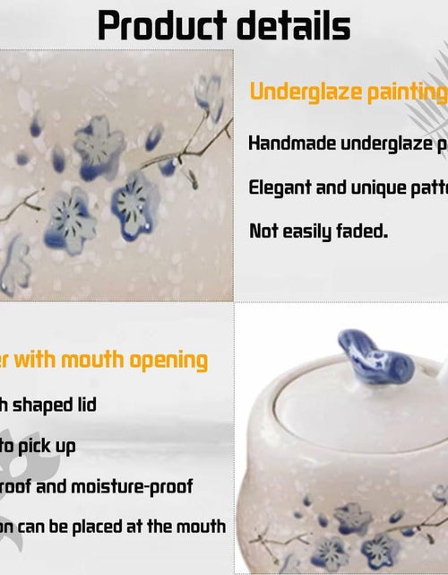 Load image into Gallery viewer, YMYL Ceramic Sugar Bowl Set 2 Blue Floral 13.5oz with Lid &amp; Spoon Retro
