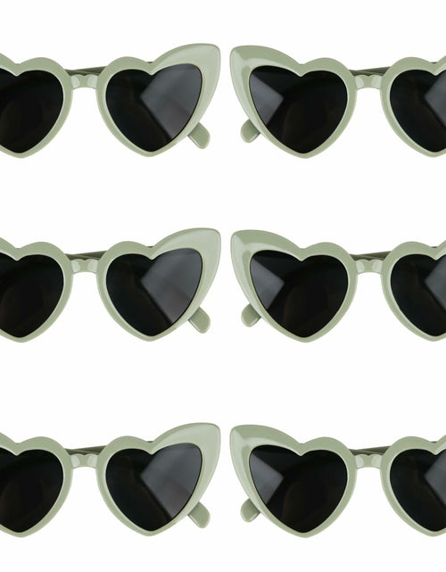 Load image into Gallery viewer, Clcnsusilk 16 Pairs Heart Shaped Sunglasses Bachelorette Party Favors Sage Green
