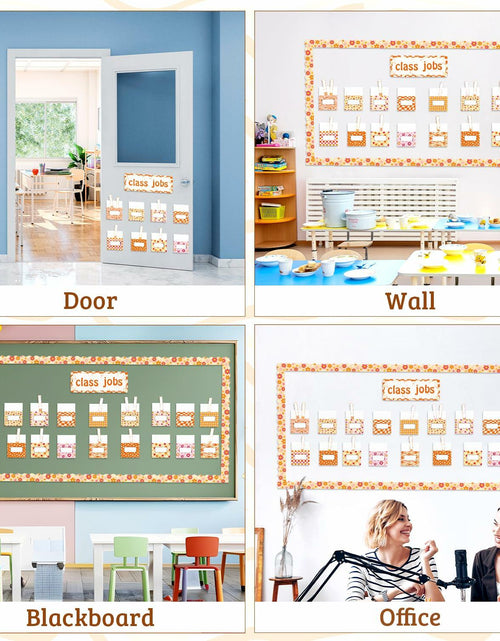 Load image into Gallery viewer, WATINC 97pcs Classroom Jobs Bulletin Board Set Groovy Orange Style
