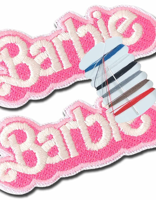 Load image into Gallery viewer, ELEFOCUS Classic Doll Logo Patch Embroidery Iron-On Pink 2Pcs
