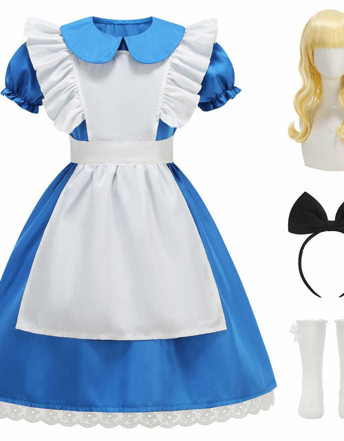Load image into Gallery viewer, JUIULU Princess Dress Wonderland Costume Girls Blue Size 140
