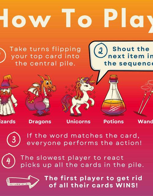 Load image into Gallery viewer, PIRATE WIZARDS Wizards Dragons Unicorns Card Game Fast Action 3-6 Players
