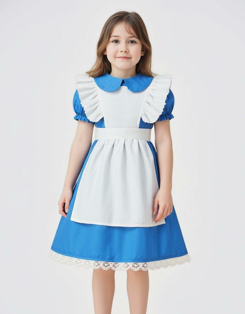 Load image into Gallery viewer, JUIULU Princess Dress Wonderland Costume Girls Blue Size 140
