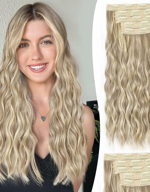Load image into Gallery viewer, ALXNAN 16" Orange Red Thick Long Mermaid Wave Hair Clip Extensions
