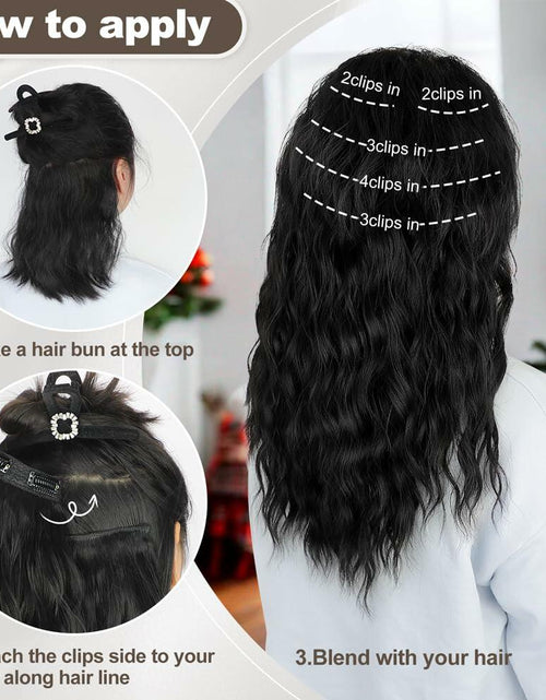 Load image into Gallery viewer, ALXNAN 16" Orange Red Thick Long Mermaid Wave Hair Clip Extensions
