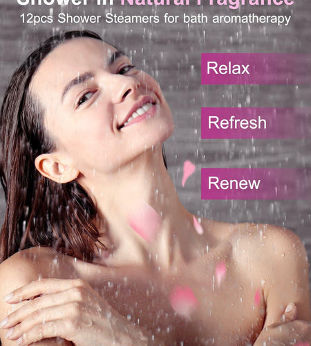 OYEKEEP Aromatherapy Shower Steamers Essential Oil Bombs 12pcs Purple Lemongrass