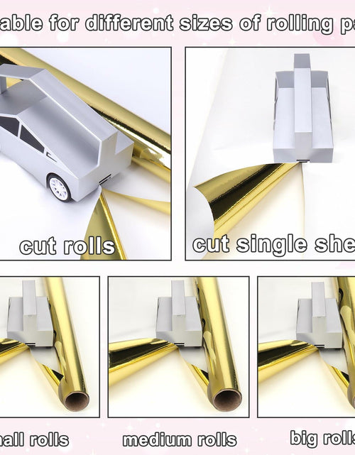 Load image into Gallery viewer, Vodolo Wrapping Paper Cutter with 6 Replaceable Blades Silver Gift Wrap Tool
