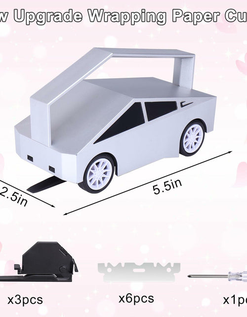 Load image into Gallery viewer, Vodolo Wrapping Paper Cutter with 6 Replaceable Blades Silver Gift Wrap Tool
