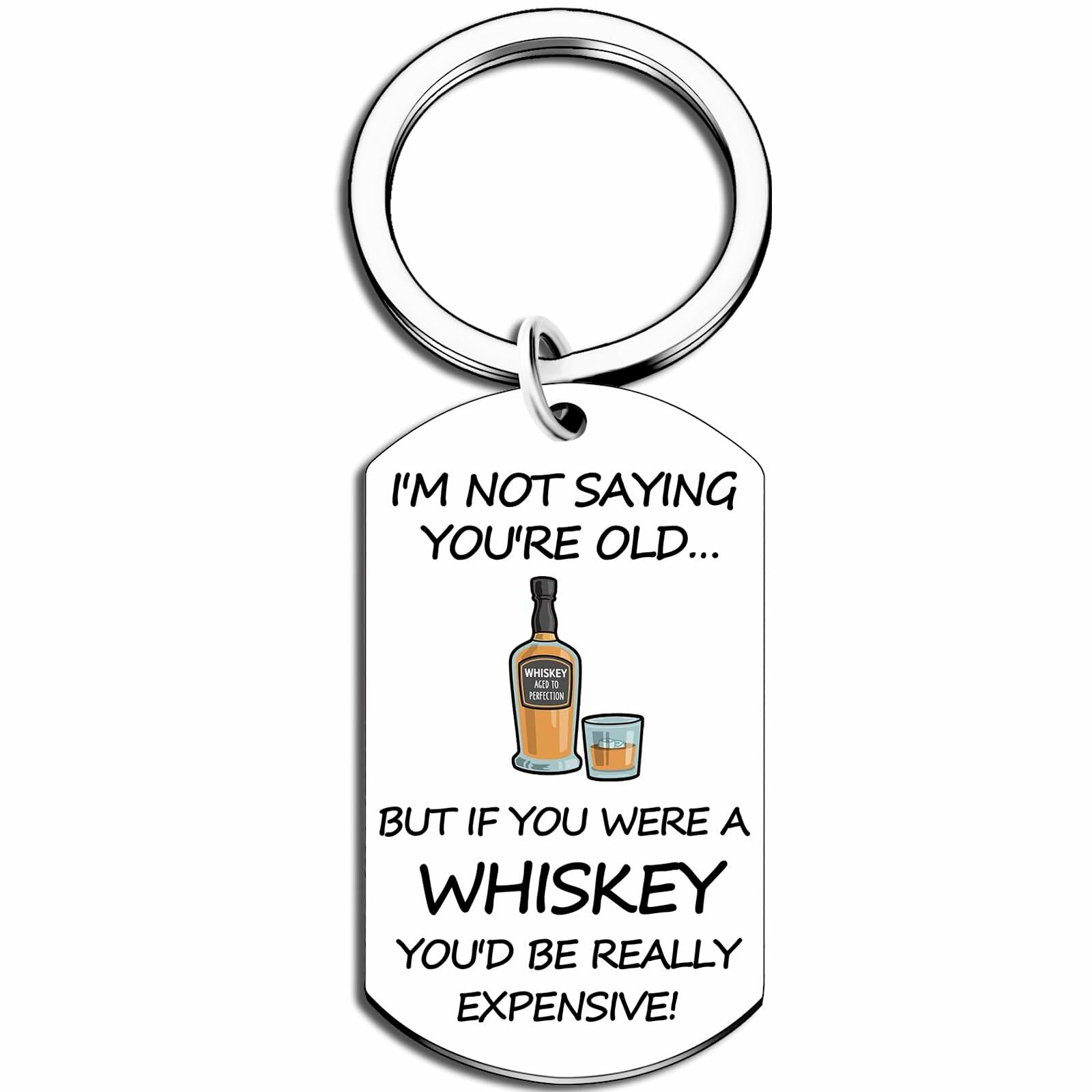 WXCATIM Funny 40 50 60th Birthday Whiskey Gifts for Men Silver Size S