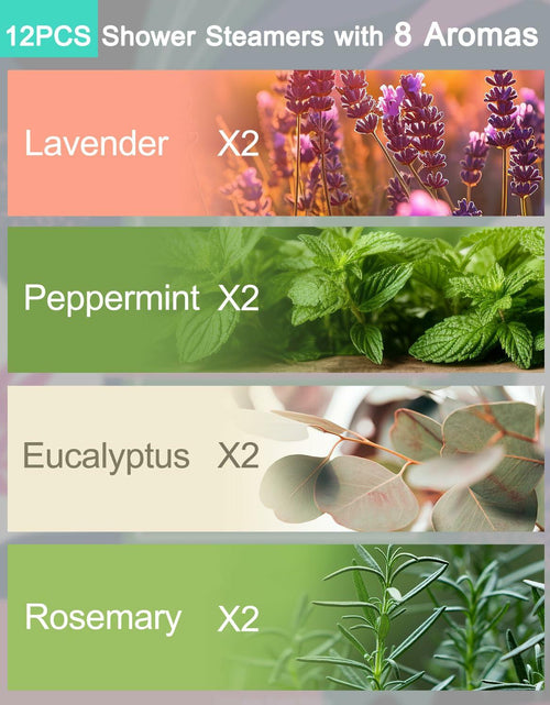 Load image into Gallery viewer, OYEKEEP Aromatherapy Shower Steamers Essential Oil Bombs 12pcs Purple Lemongrass
