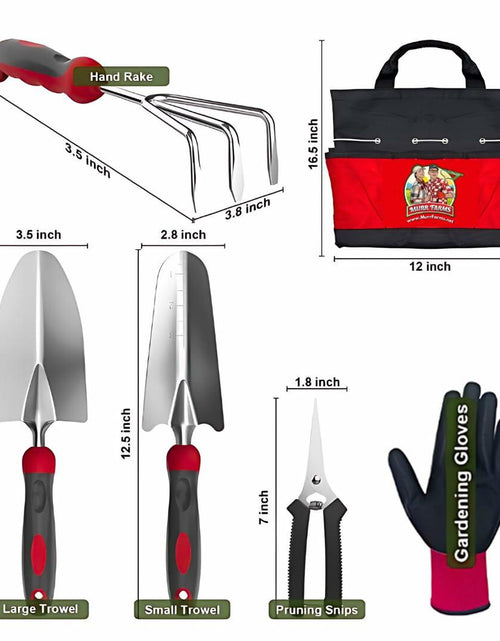 Load image into Gallery viewer, MURR FARMS 7pc Stainless Steel Tool Set Heavy Duty Non-Slip Grip Black Red
