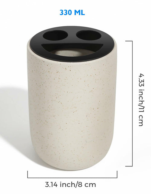 Load image into Gallery viewer, Aibrezin Ceramic Toothbrush &amp; Makeup Brush Holder Organizer Beige
