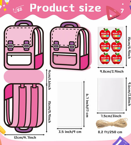 FoszaSzept 36Pcs 3D Cartoon Backpack Candy Goodie Bags Colorful Clear