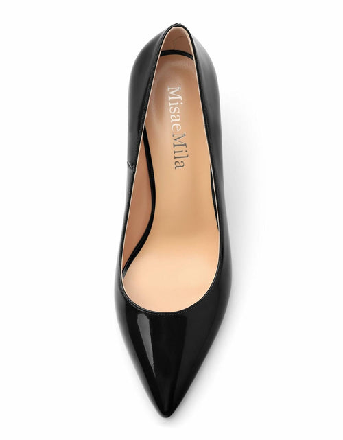 Load image into Gallery viewer, MisaeMila Women's Patent Pumps Stilettos 3Inch Heels Black Size 10
