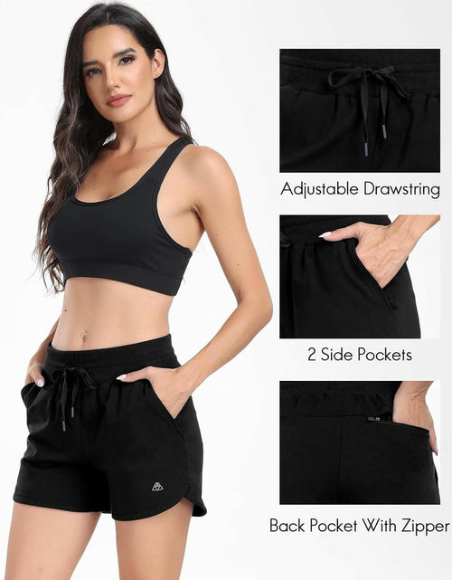 Load image into Gallery viewer, Haimont Women's Cotton Sweat Shorts with Pockets High Waist Black Size XS

