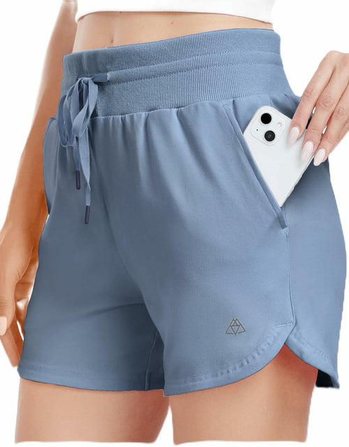 Load image into Gallery viewer, Haimont Women's Cotton Sweat Shorts with Pockets High Waist Black Size XS
