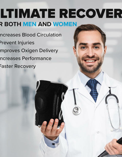 Load image into Gallery viewer, POWERLIX Adjustable Compression Knee Brace with Stabilizers Patella Support L
