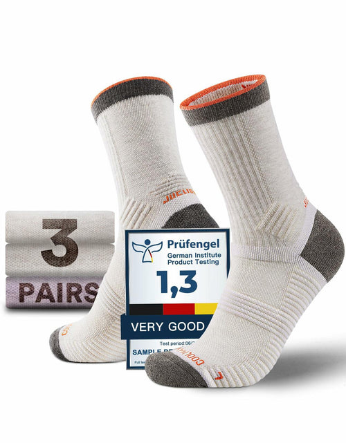 Load image into Gallery viewer, Juclise Womens Merino Wool Hiking Socks Lightweight Cushioned CrewToe Reinforced
