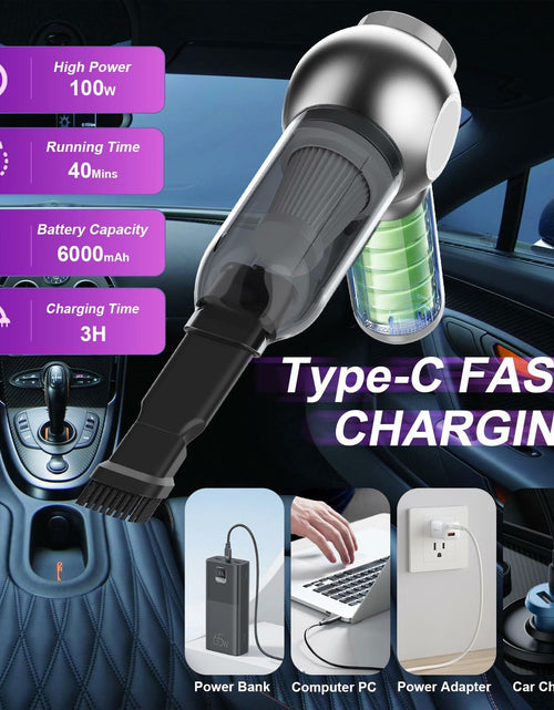 Load image into Gallery viewer, Mozeyerh Handheld Vacuum Cleaner Portable Cordless 20000Pa 4-in-1 Silver
