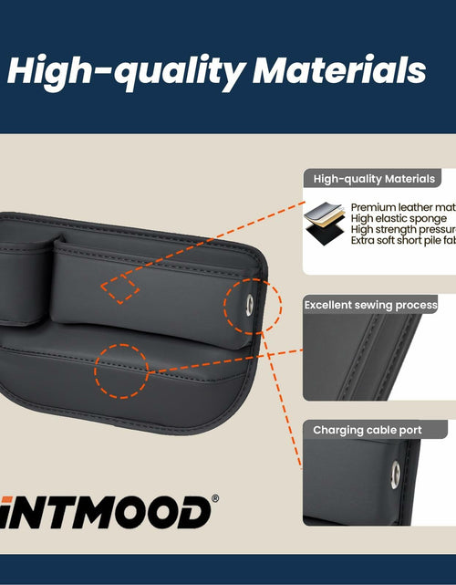 Load image into Gallery viewer, INTMOOD 2 Pack Car Seat Gap Organizer Leather Cup Holder Storage Box Black
