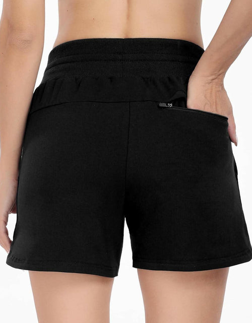 Load image into Gallery viewer, Haimont Women's Cotton Sweat Shorts with Pockets High Waist Black Size XS
