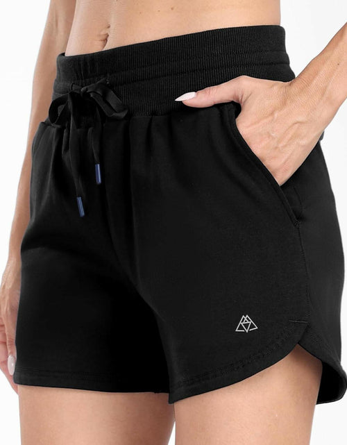 Load image into Gallery viewer, Haimont Women's Cotton Sweat Shorts with Pockets High Waist Black Size XS

