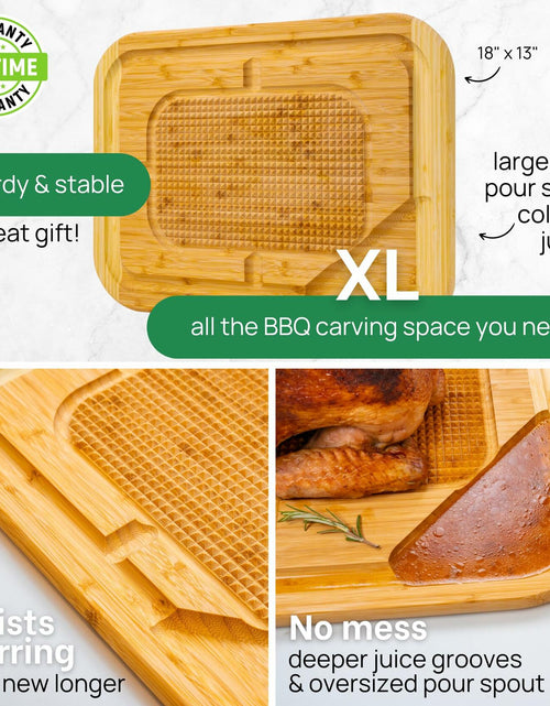Load image into Gallery viewer, GREENER CHEF 18" XL Organic Turkey Carving Board Wooden Butcher Block
