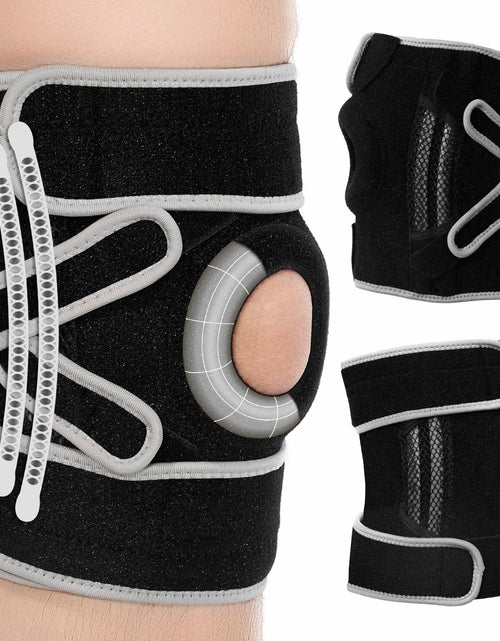 Load image into Gallery viewer, POWERLIX Adjustable Compression Knee Brace with Stabilizers Patella Support L
