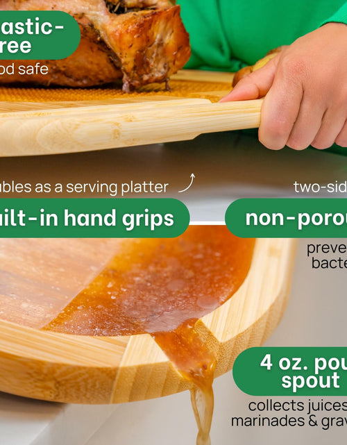Load image into Gallery viewer, GREENER CHEF 18" XL Organic Turkey Carving Board Wooden Butcher Block
