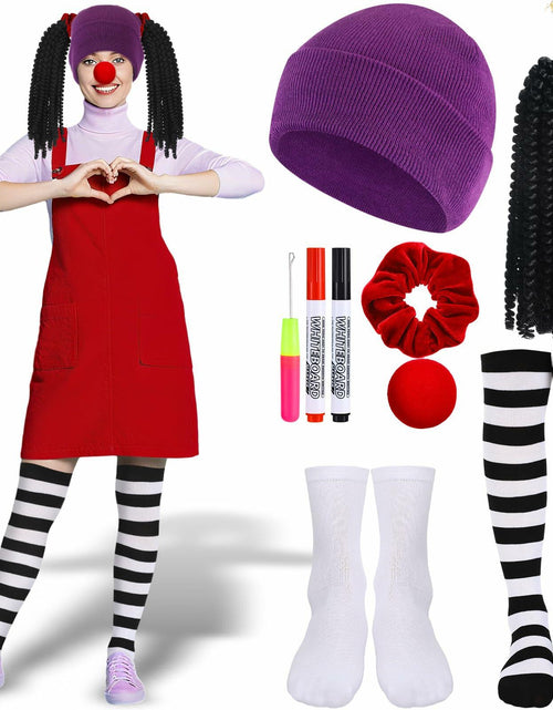 Load image into Gallery viewer, Yearntown 9 Pcs Halloween Women Clown Costume Accessories Multicolor One Size
