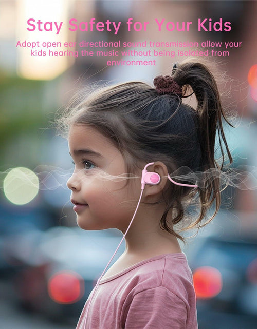 Load image into Gallery viewer, Mehomeli Kid Air Conduction Open Ear Headphones Wired 3.5mm Jack Pink
