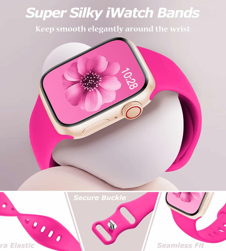 velocius Sport Band for Apple Watch 38-49mm Hot Pink Silicone Strap