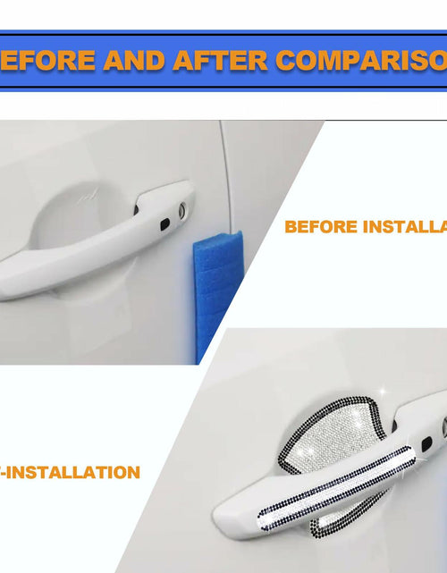 Load image into Gallery viewer, KEVWR 10pcs Bling Rhinestone Car Door Handle Stickers Protective Film Colorful
