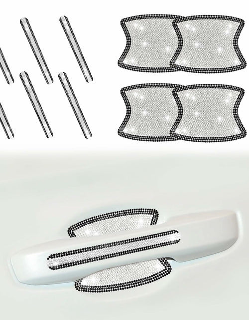 Load image into Gallery viewer, KEVWR 10pcs Bling Rhinestone Car Door Handle Stickers Protective Film Colorful
