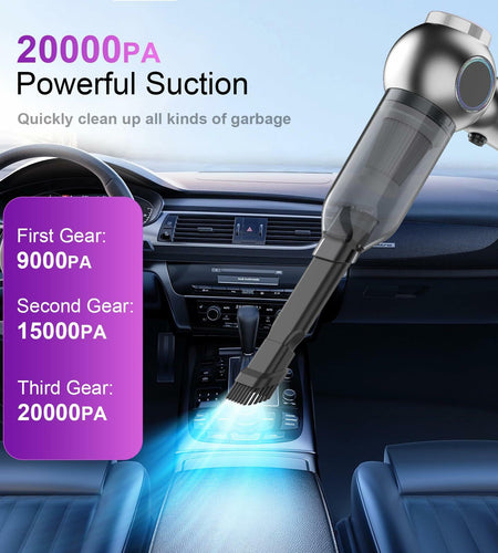 Mozeyerh Handheld Vacuum Cleaner Portable Cordless 20000Pa 4-in-1 Silver