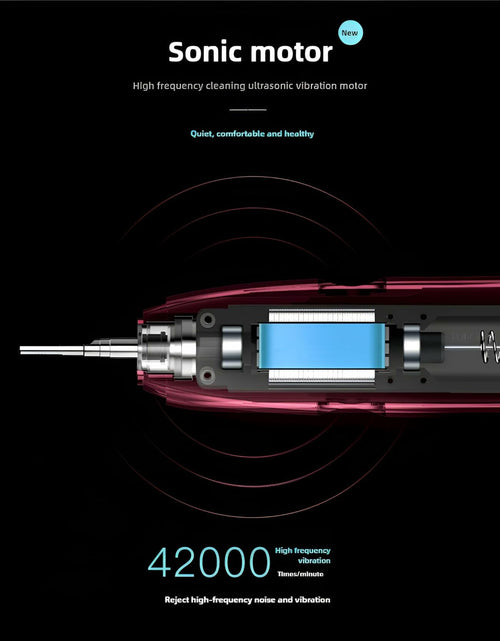 Load image into Gallery viewer, VFUIFRYI Electric Toothbrush Silver Bling 3 Heads 6 Modes Portable
