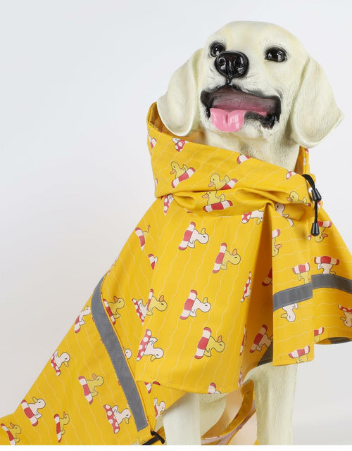 Load image into Gallery viewer, HAPEE Dog Raincoat Reflective Strip Hoodie Poncho Yellow River Size 20"
