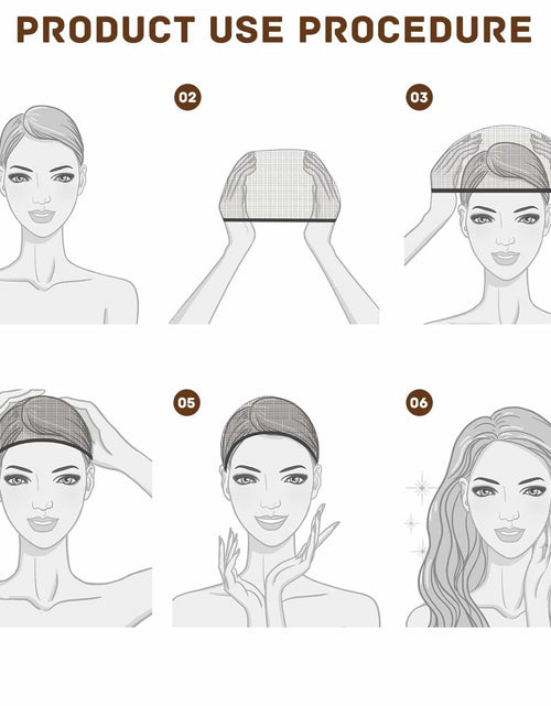 Load image into Gallery viewer, Arcjunys 8Pcs Nylon Stretchy Wig Caps for Women Lace Front Wigs Skin Brown
