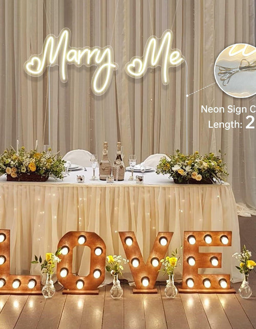 Load image into Gallery viewer, Dadarolly Marry Me Neon Sign Warm White LED Lights 11.3x15.7 &amp; 10x9.2 inches
