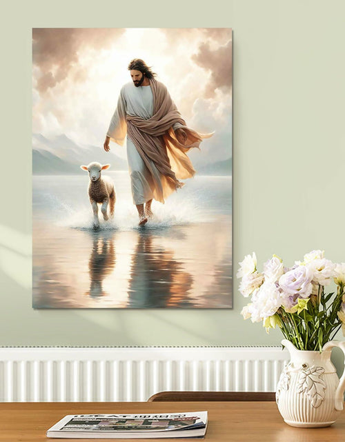 Load image into Gallery viewer, Generic Jesus and Lamb Canvas Wall Art Christian Poster 16x24in YS-5 Unframed
