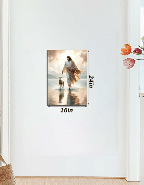 Load image into Gallery viewer, Generic Jesus and Lamb Canvas Wall Art Christian Poster 16x24in YS-5 Unframed
