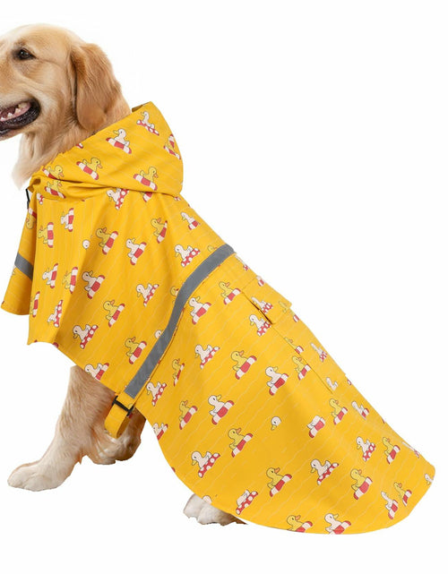 Load image into Gallery viewer, HAPEE Dog Raincoat Reflective Strip Hoodie Poncho Yellow River Size 20"
