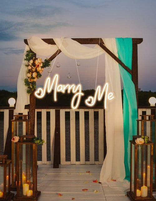 Load image into Gallery viewer, Dadarolly Marry Me Neon Sign Warm White LED Lights 11.3x15.7 &amp; 10x9.2 inches
