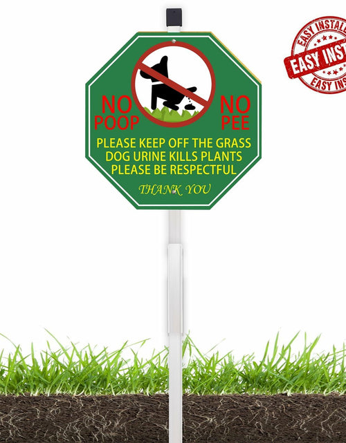 Load image into Gallery viewer, AOOCY All Remind Metal Dog Poop Sign with Stake 10x28in Yard Decor
