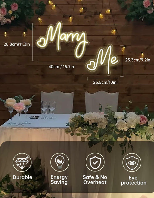 Load image into Gallery viewer, Dadarolly Marry Me Neon Sign Warm White LED Lights 11.3x15.7 &amp; 10x9.2 inches
