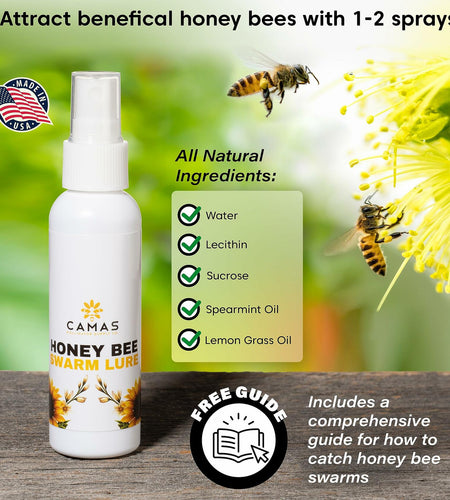CAMAS POLLINATOR SUPPLY Honey Bee Swarm Lure 2oz Bottle Natural Attractant