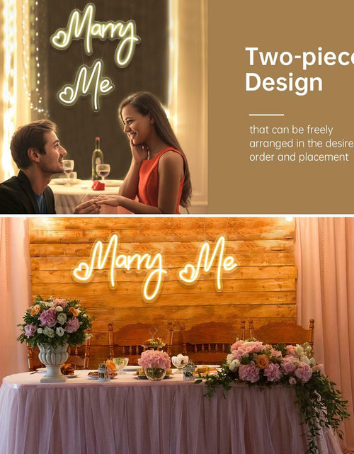 Load image into Gallery viewer, Dadarolly Marry Me Neon Sign Warm White LED Lights 11.3x15.7 &amp; 10x9.2 inches
