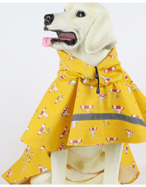 Load image into Gallery viewer, HAPEE Dog Raincoat Reflective Strip Hoodie Poncho Yellow River Size 20"
