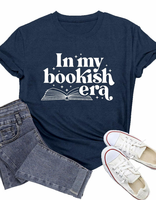 Load image into Gallery viewer, Wlen Teacher Reading T-Shirt Women Blue Soft Polyester Size XX-Large
