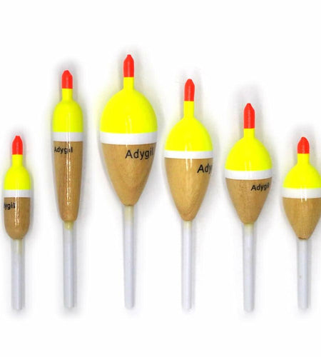 Dimatteo Slip Sticks Floats 6 pcs Oval 1.1/8"-3/4", Pencil 3/8", Cylinder 1/2"